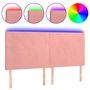 Voir la diapositive 2 : VIDAXL Tete de lit a LED Rose 200x5x118/128 cm Velours