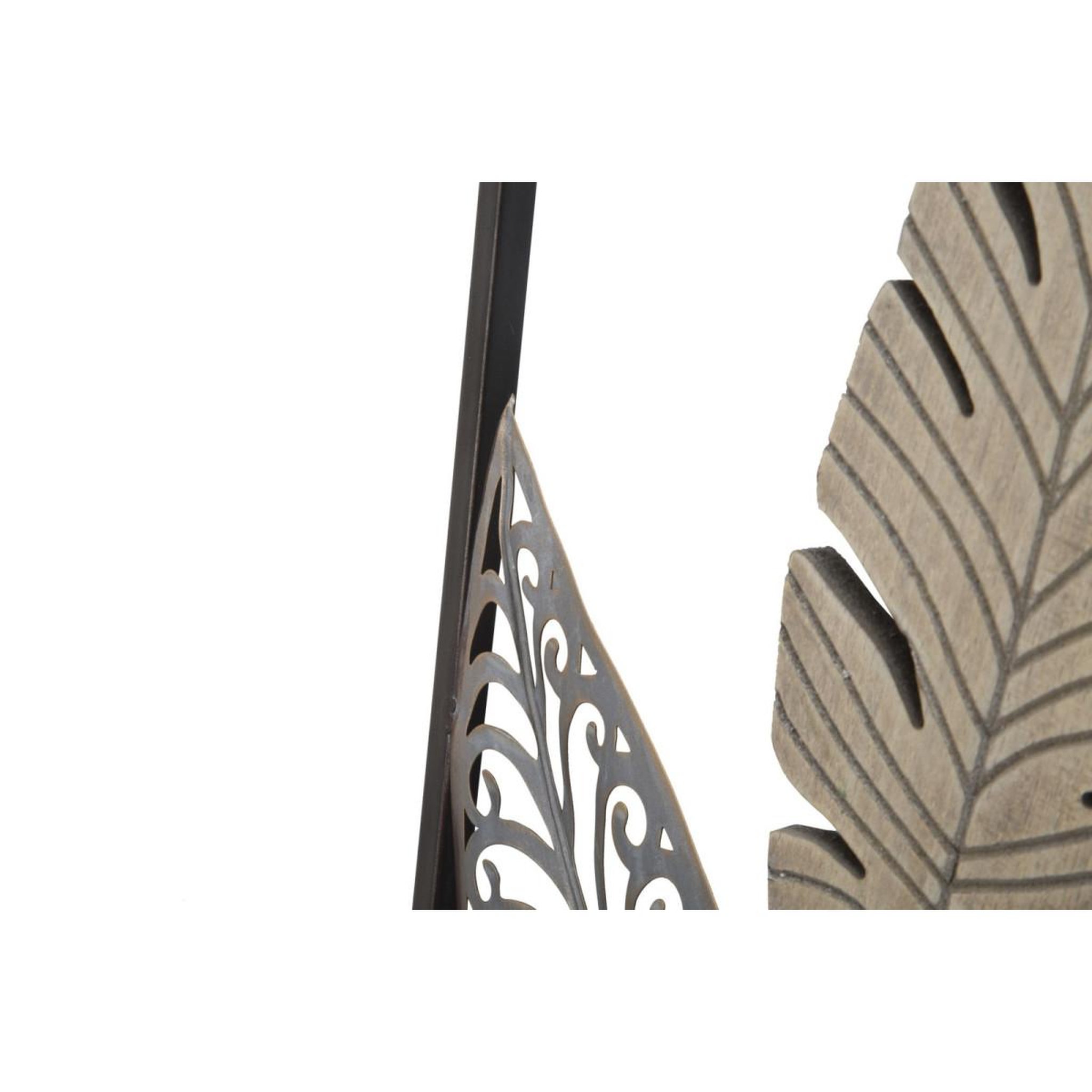 Voir la diapositive 4 : Paris Prix Déco murale encadrée en métal  foglie  91cm argent & or