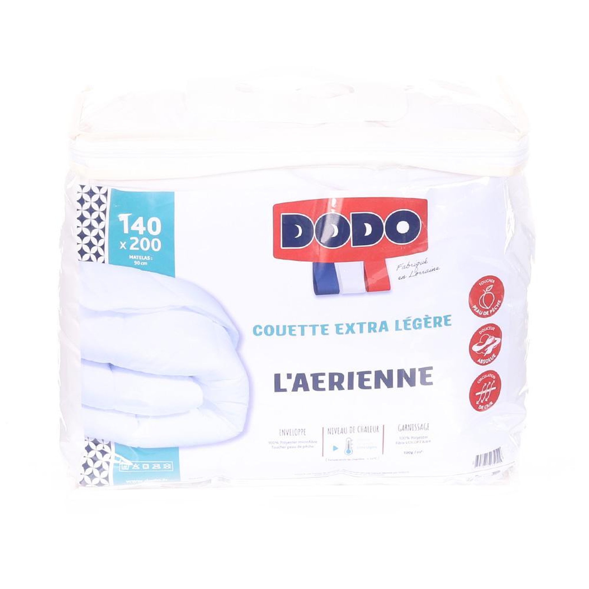 Voir la diapositive 1 : DODO Couettes Blanc Dodo Couette Peau De Peche 140x200
