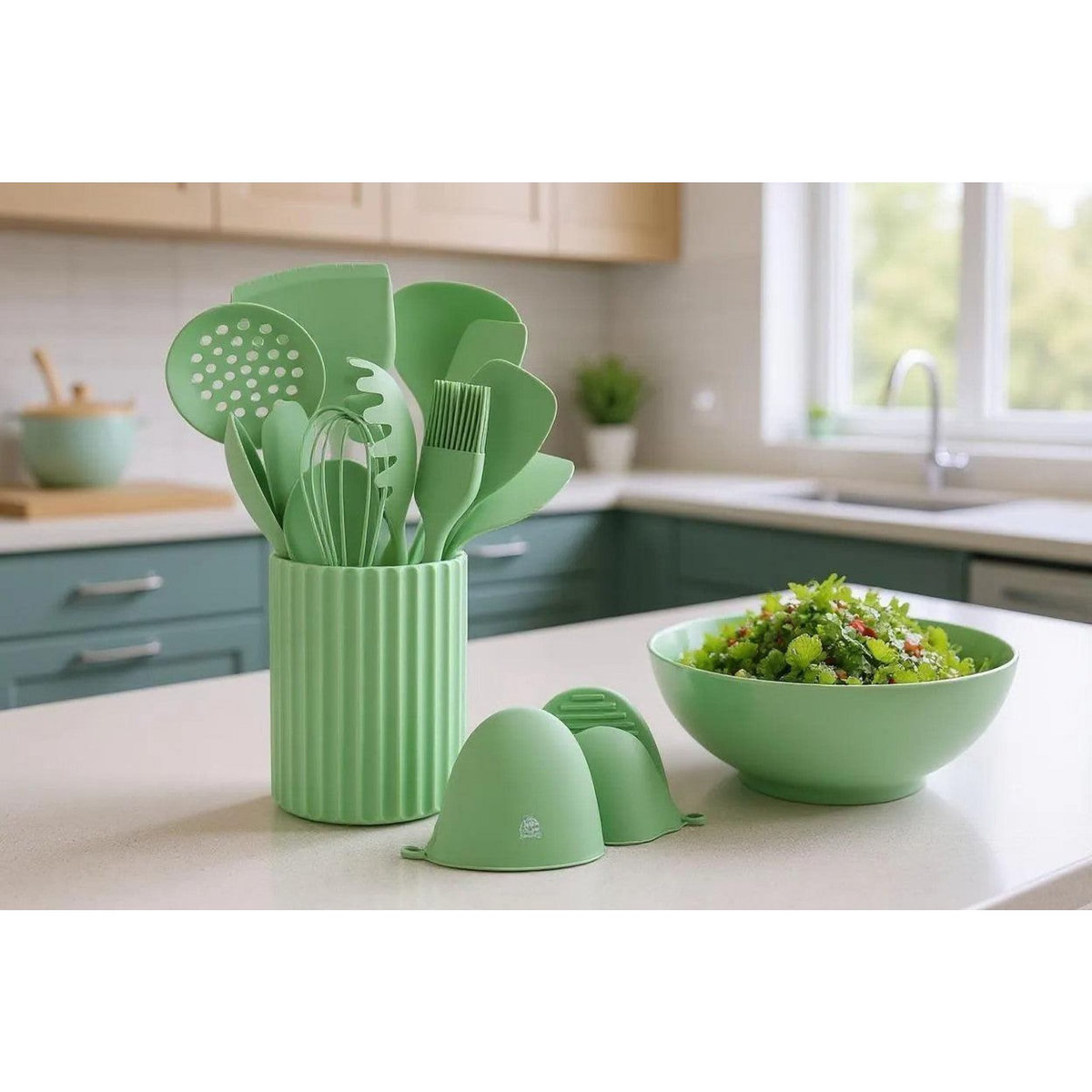 BJORN Set d'ustensiles de cuisine en silicone IVAR - 15 pièces