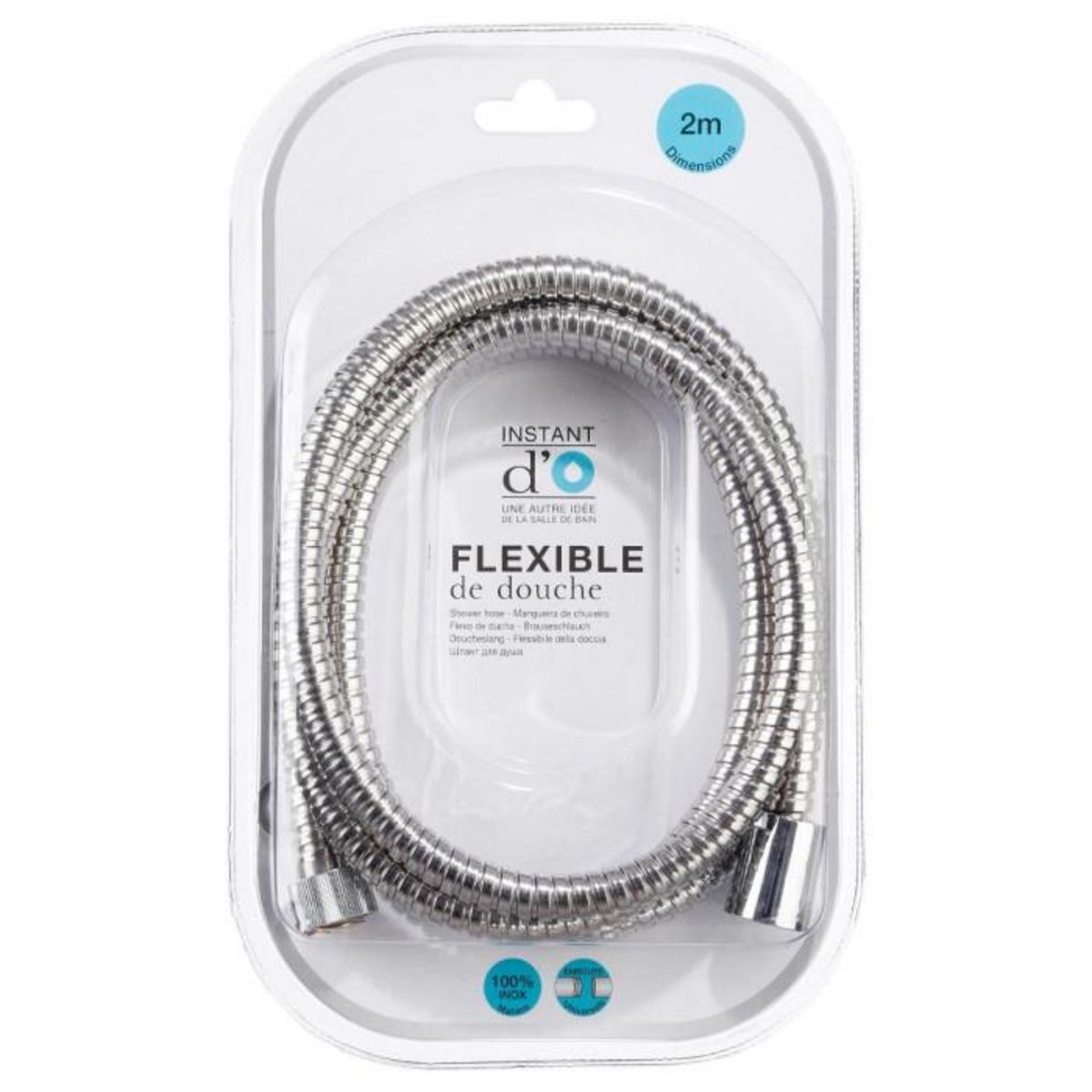 FIVE Flexible de Douche  Inox  2m Argent