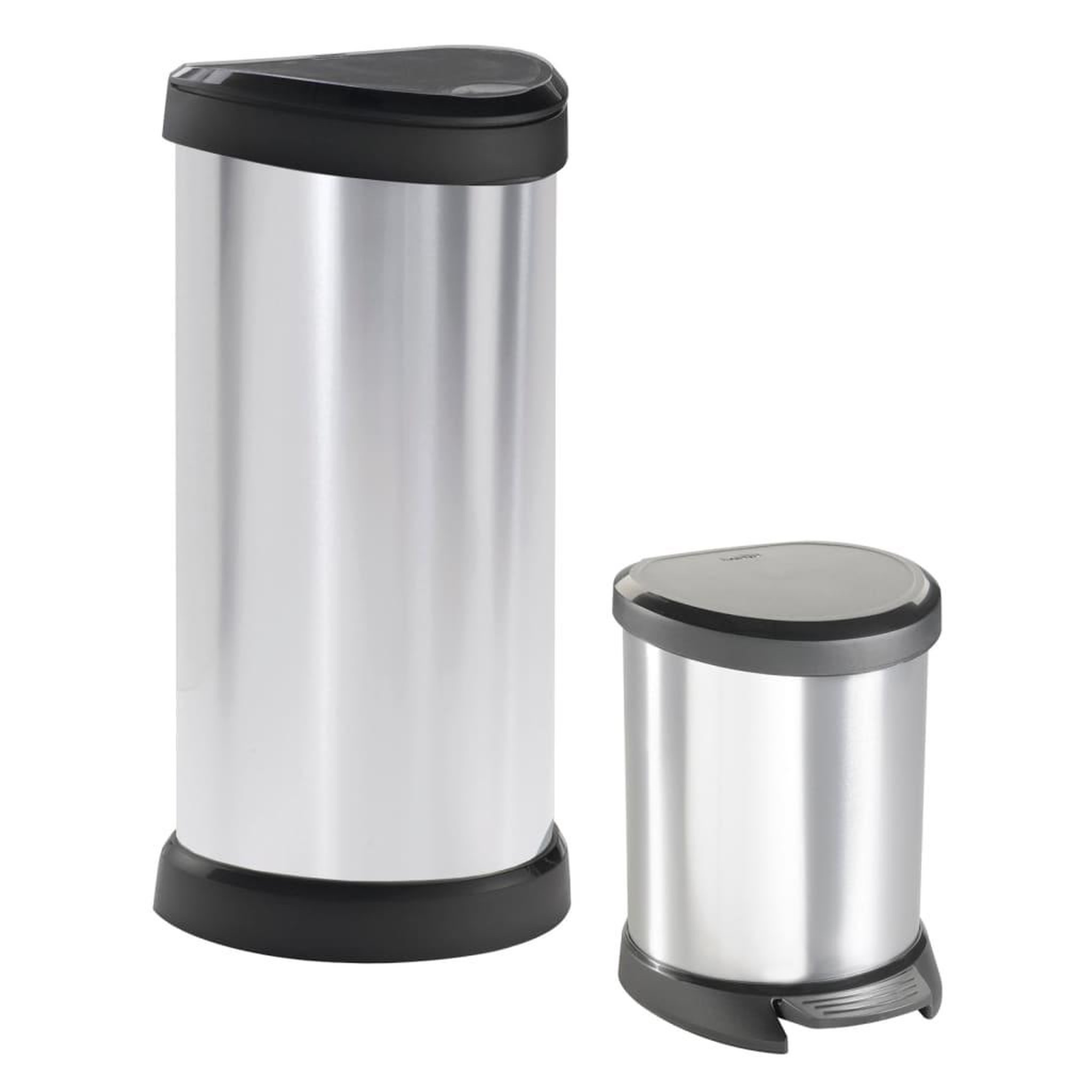 Voir la diapositive 4 : CURVER Curver Poubelle a pedale Deco Ovale 40 L Argente