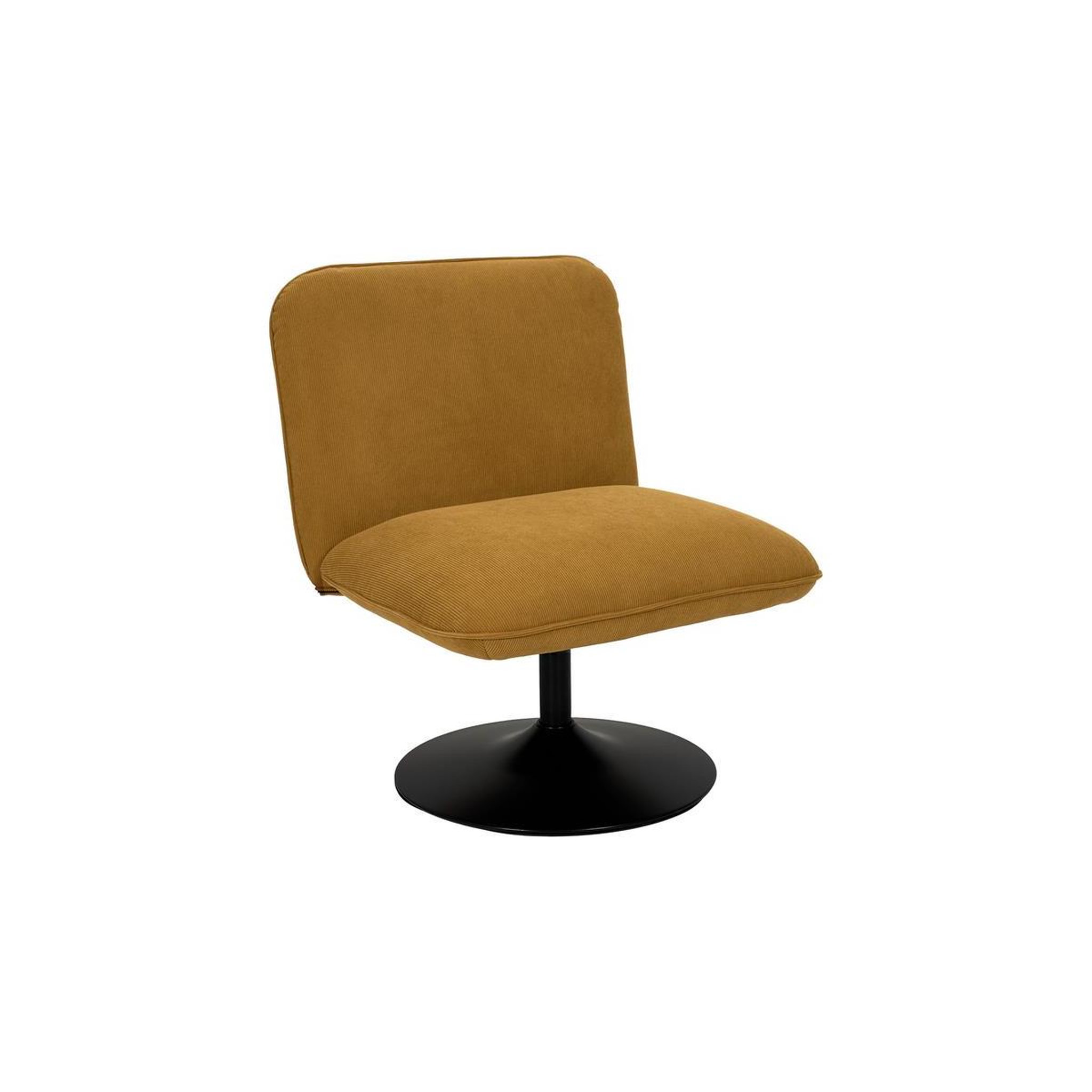The Home Deco Factory Fauteuil pivotant côtelé  jules  79cm jaune