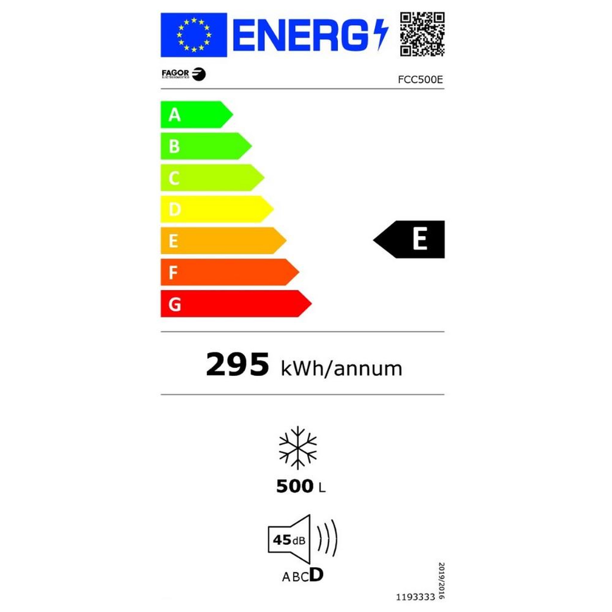 Voir la diapositive 2 : Fagor Congélateur coffre 165cm 500l - fcc500e