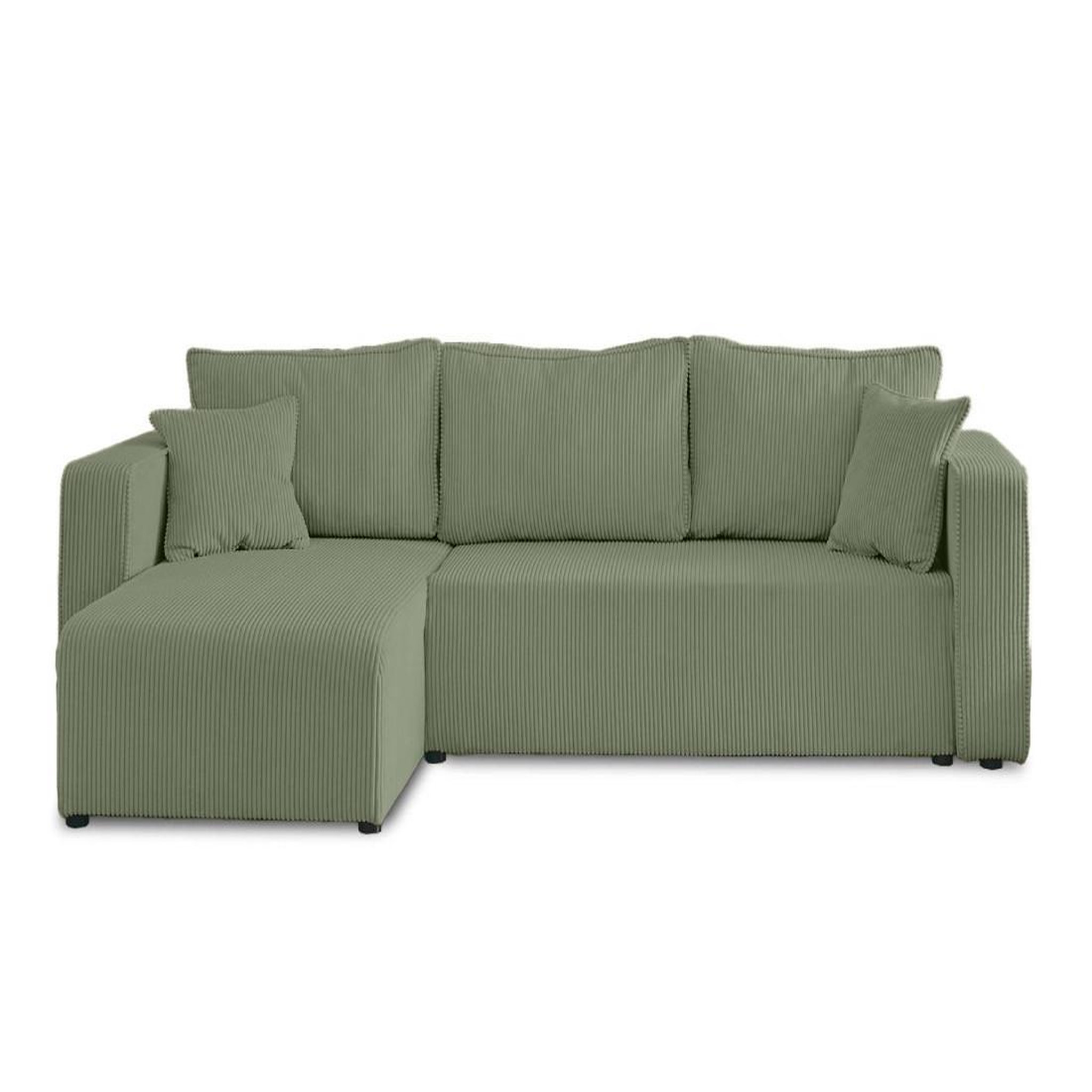 Voir la diapositive 1 : BEST MOBILIER Topaze - canapé d'angle réversible - 4 places - convertible avec coffre - en velours côtelé