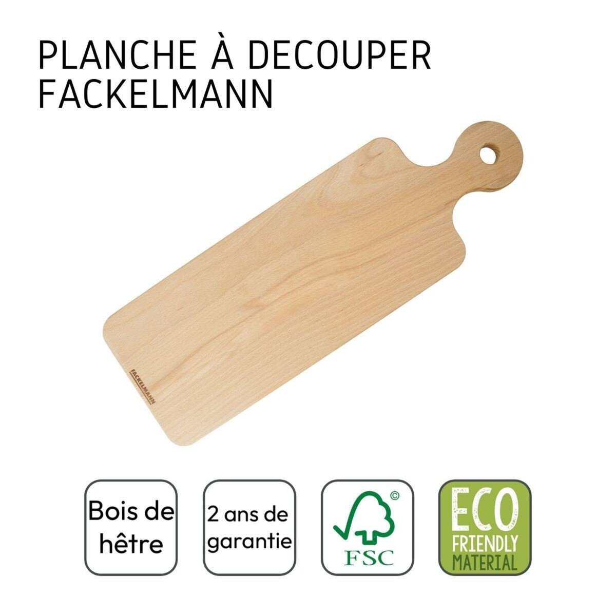 Fackelmann Planche à découper rectangulaire 45 x 15 cm Fackelmann Nature