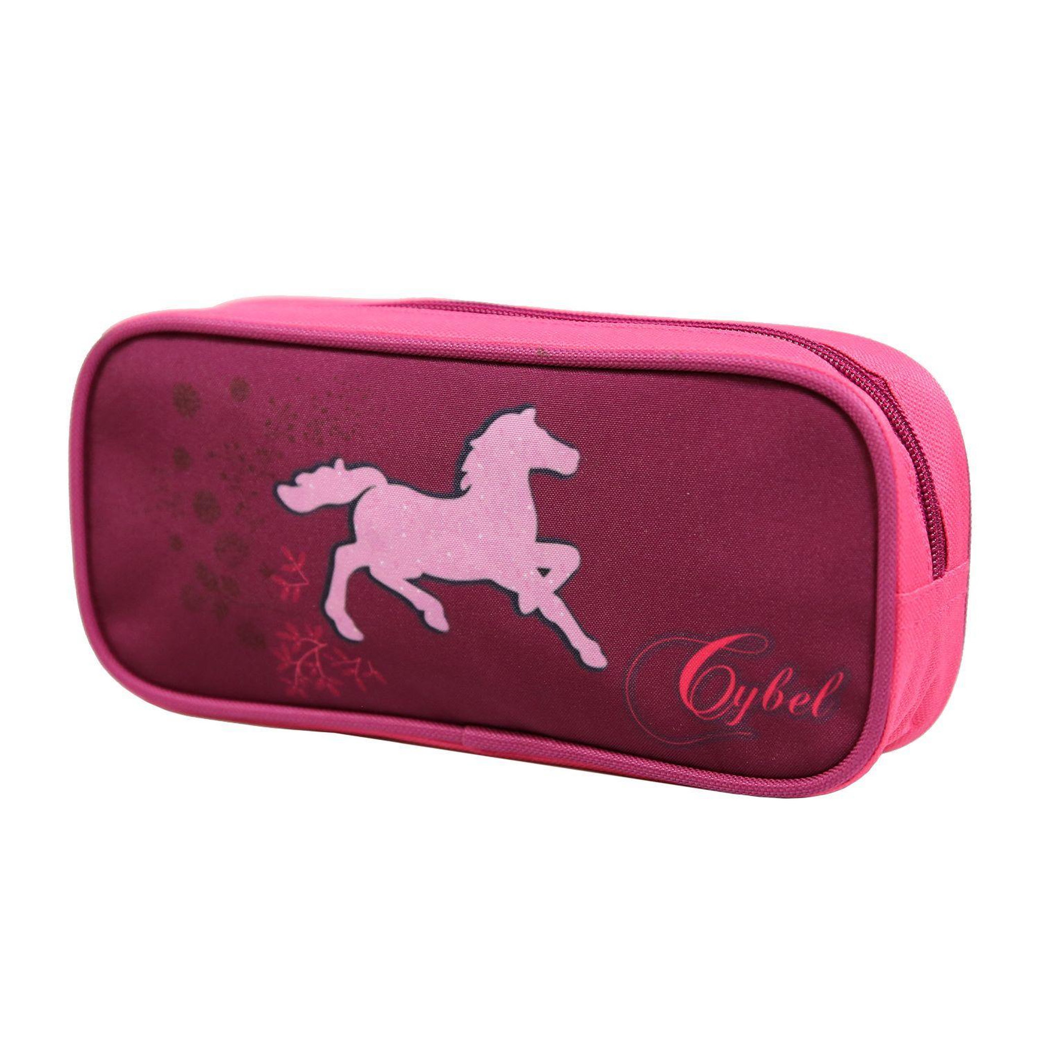 Voir la diapositive 2 : Bagtrotter Trousse scolaire rectangulaire Cybel Cheval Licorne Violette Bagtrotter