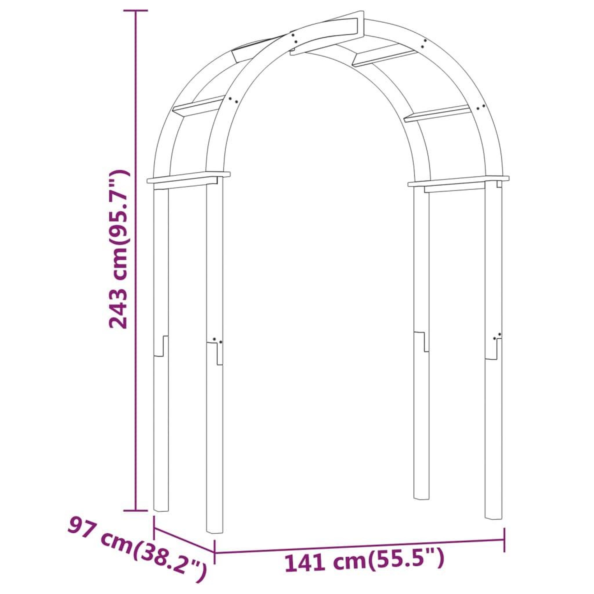 Voir la diapositive 6 : VIDAXL Arche 141x97x243 cm Bois de pin massif impregne