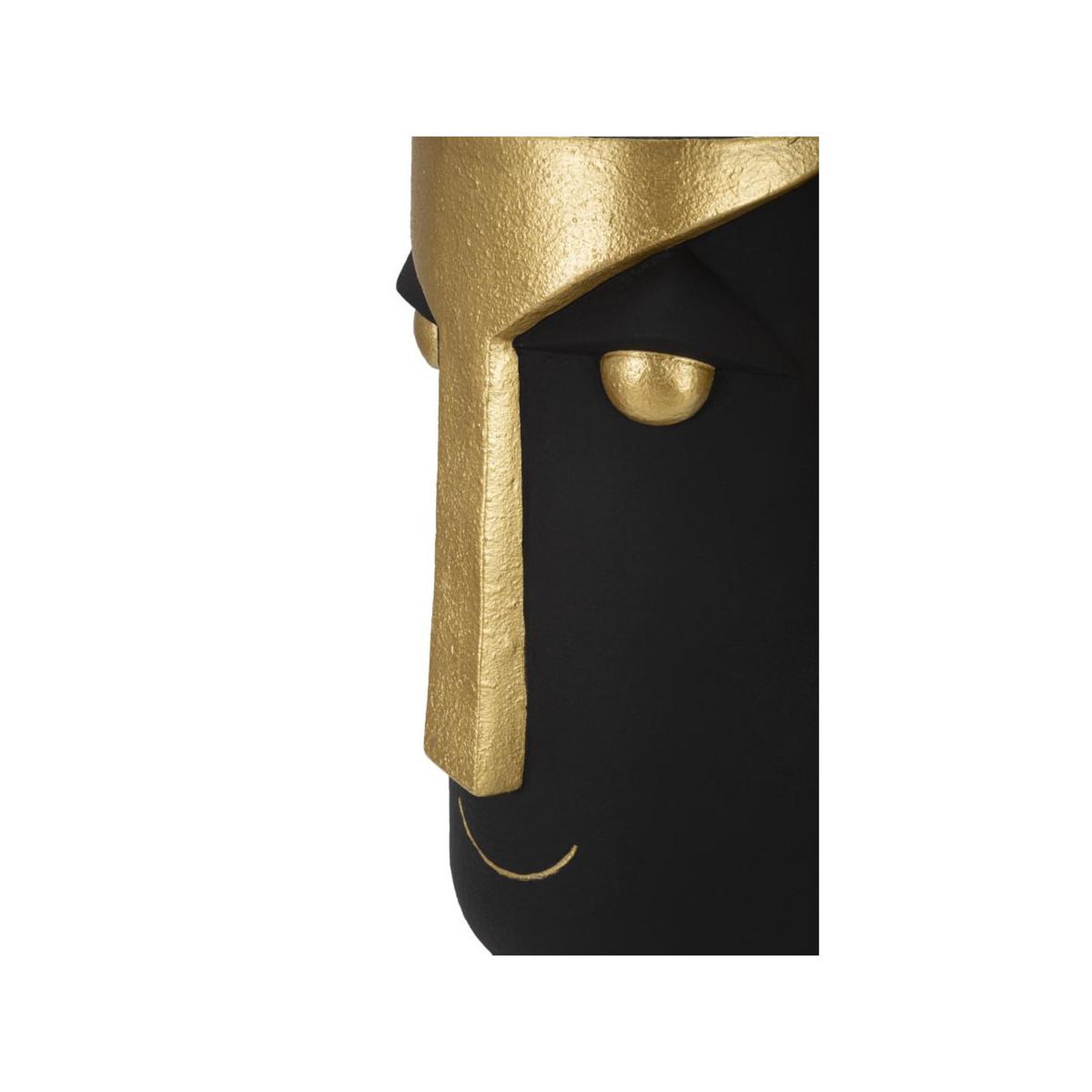 Voir la diapositive 3 : Paris Prix Vase design visage  tribal  40cm noir & or