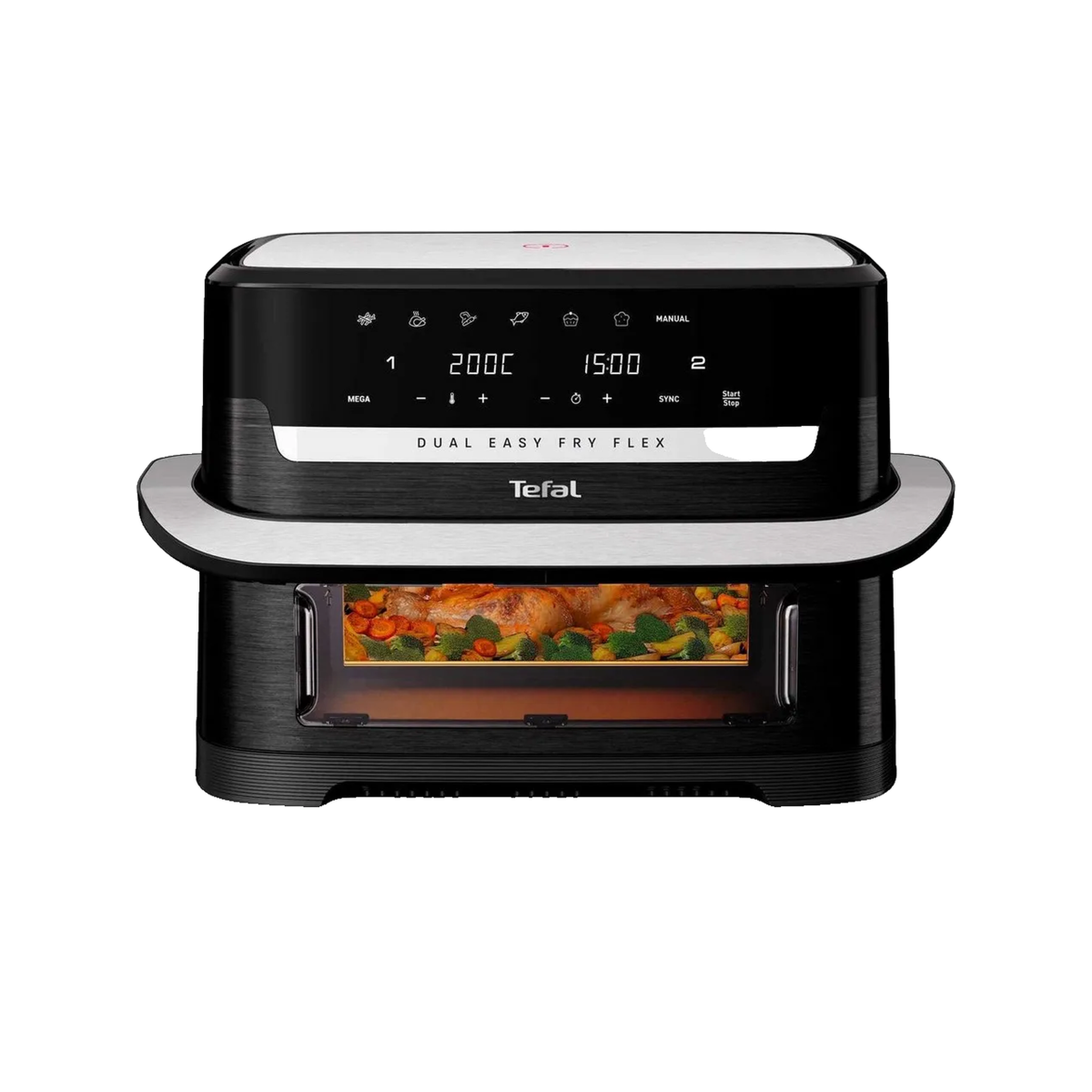 Voir la diapositive 2 : TEFAL friteuse à air dual easy fry flex 9L
