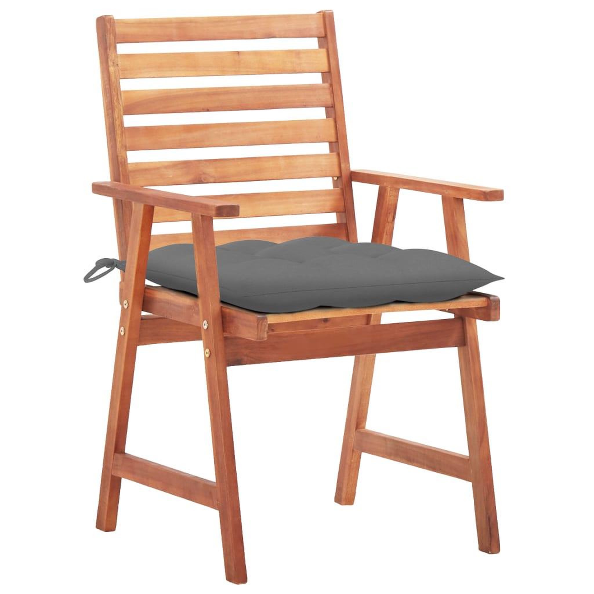 Voir la diapositive 2 : VIDAXL Chaises a manger d'exterieur lot de 3 et coussins Acacia massif
