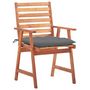 Voir la diapositive 2 : VIDAXL Chaises a manger d'exterieur lot de 3 et coussins Acacia massif