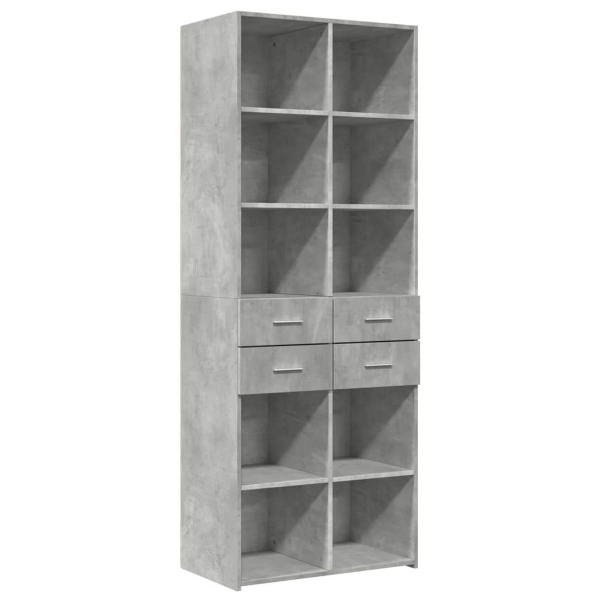 VIDAXL Buffet haut gris beton 70x42,5x185 cm bois d'ingenierie