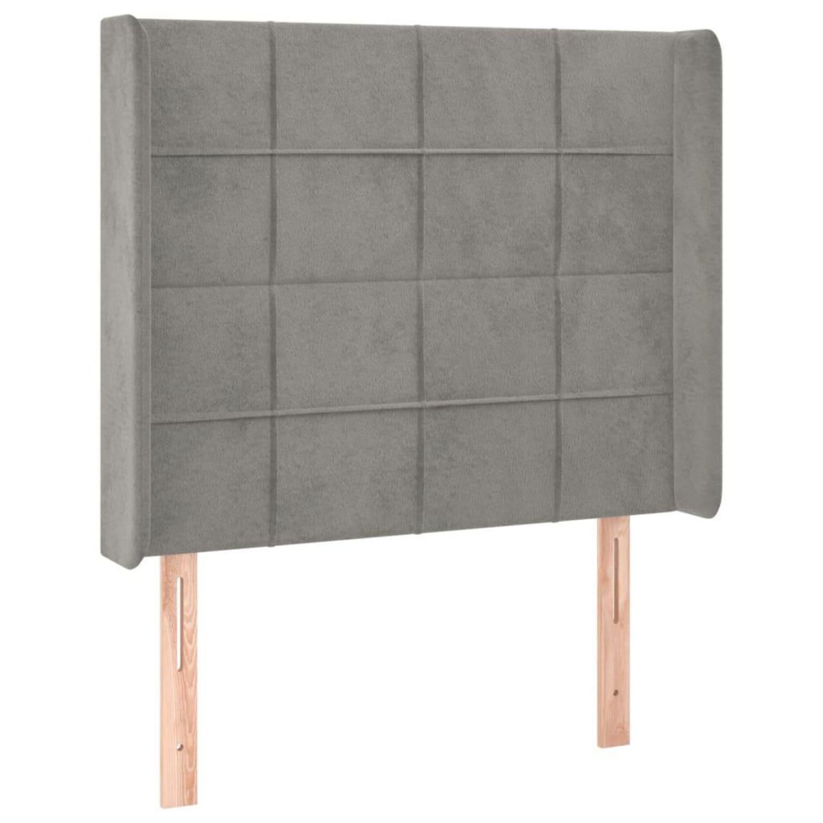 VIDAXL Tete de lit avec oreilles Gris clair 93x16x118/128 cm Velours