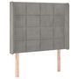 Voir la diapositive 2 : VIDAXL Tete de lit avec oreilles Gris clair 93x16x118/128 cm Velours