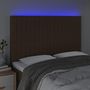 Voir la diapositive 3 : VIDAXL Tete de lit a LED Marron fonce 144x5x118/128 cm Tissu