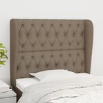 VIDAXL Tete de lit avec oreilles Taupe 103x23x118/128 cm Tissu