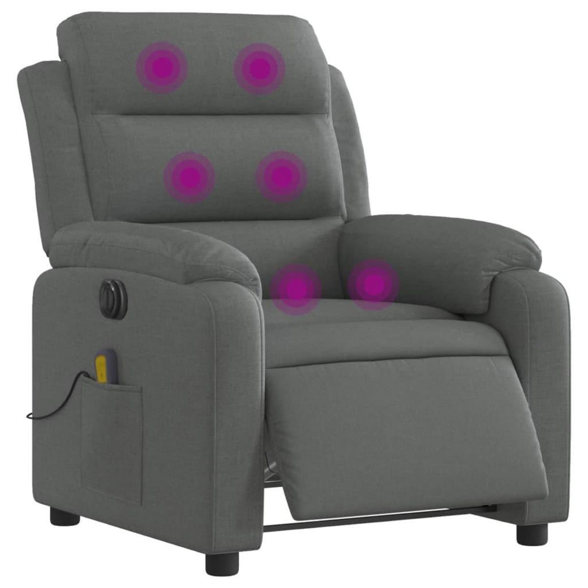VIDAXL Fauteuil inclinable de massage electrique gris fonce tissu