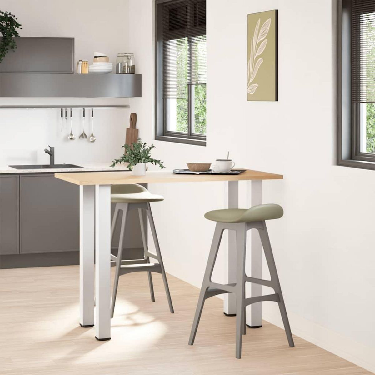 VIDAXL Pieds de table basse blanc 4 pcs 100-102 cm acier