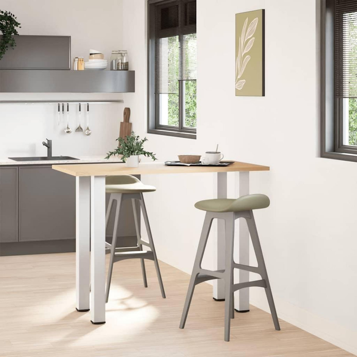 VIDAXL Pieds de table basse blanc 4 pcs 100-102 cm acier