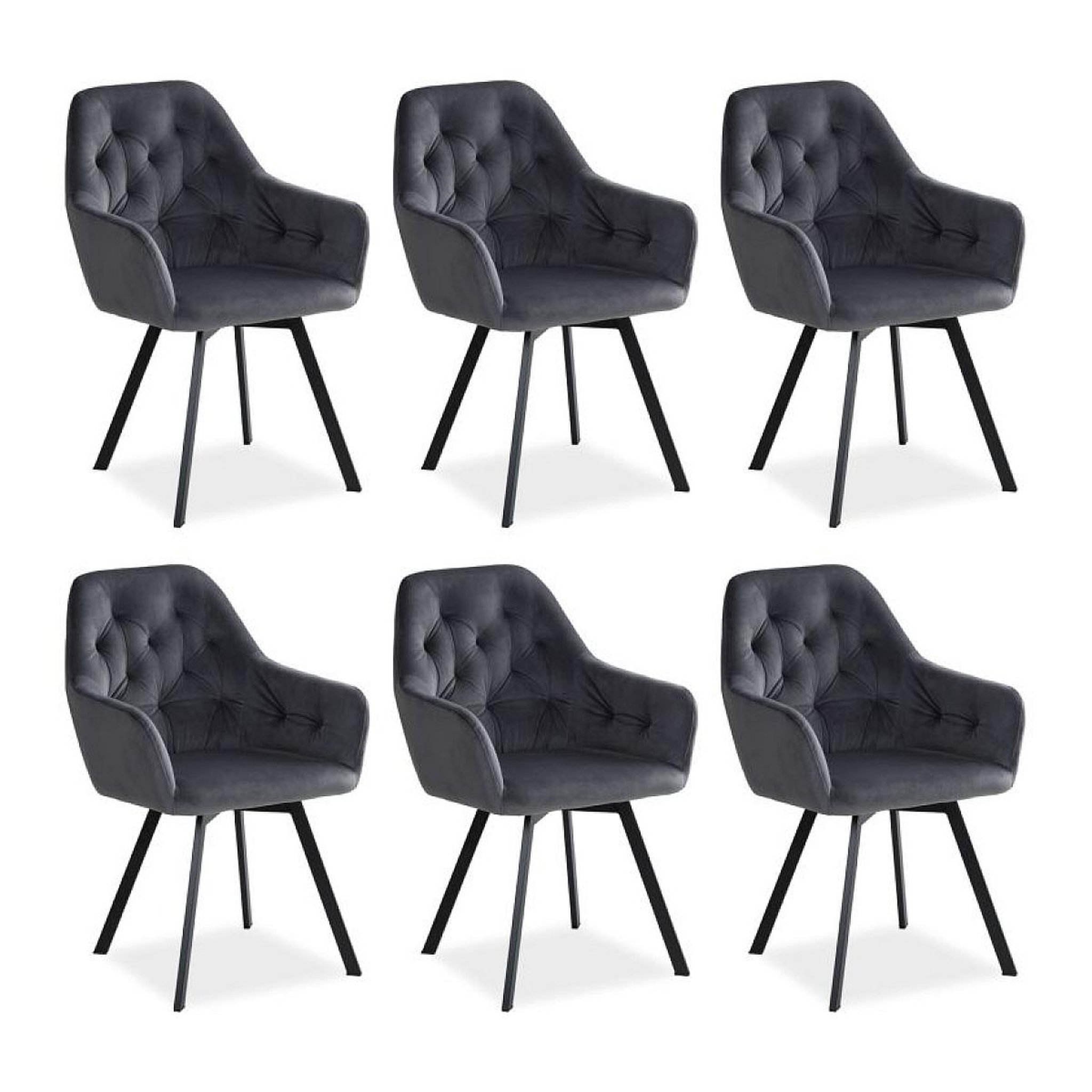 HomeStyle4U Chaise de salle à manger lot 6 chaises gris
