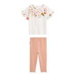 Petit Béguin Ensemble enfant t-shirt et legging Mindanao. Coloris disponibles : Rose