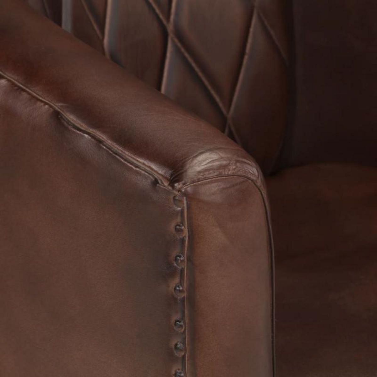 VIDAXL Fauteuil Marron foncé Cuir véritable