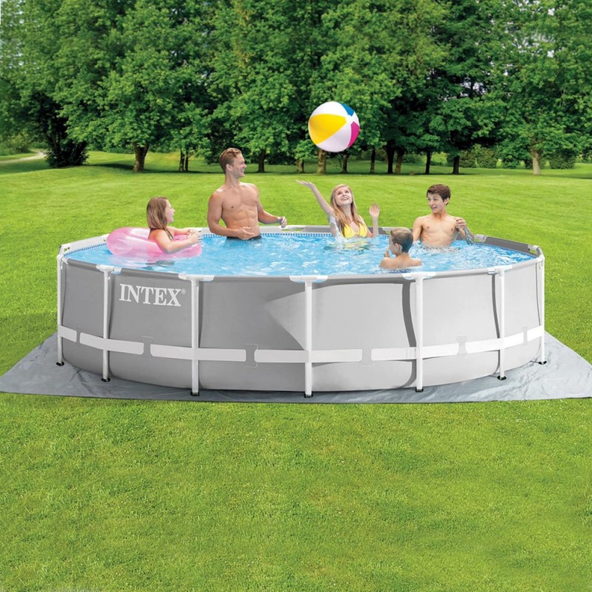 Voir la diapositive 1 : Intex Piscine tubulaire ronde - 427x107cm - PRISM