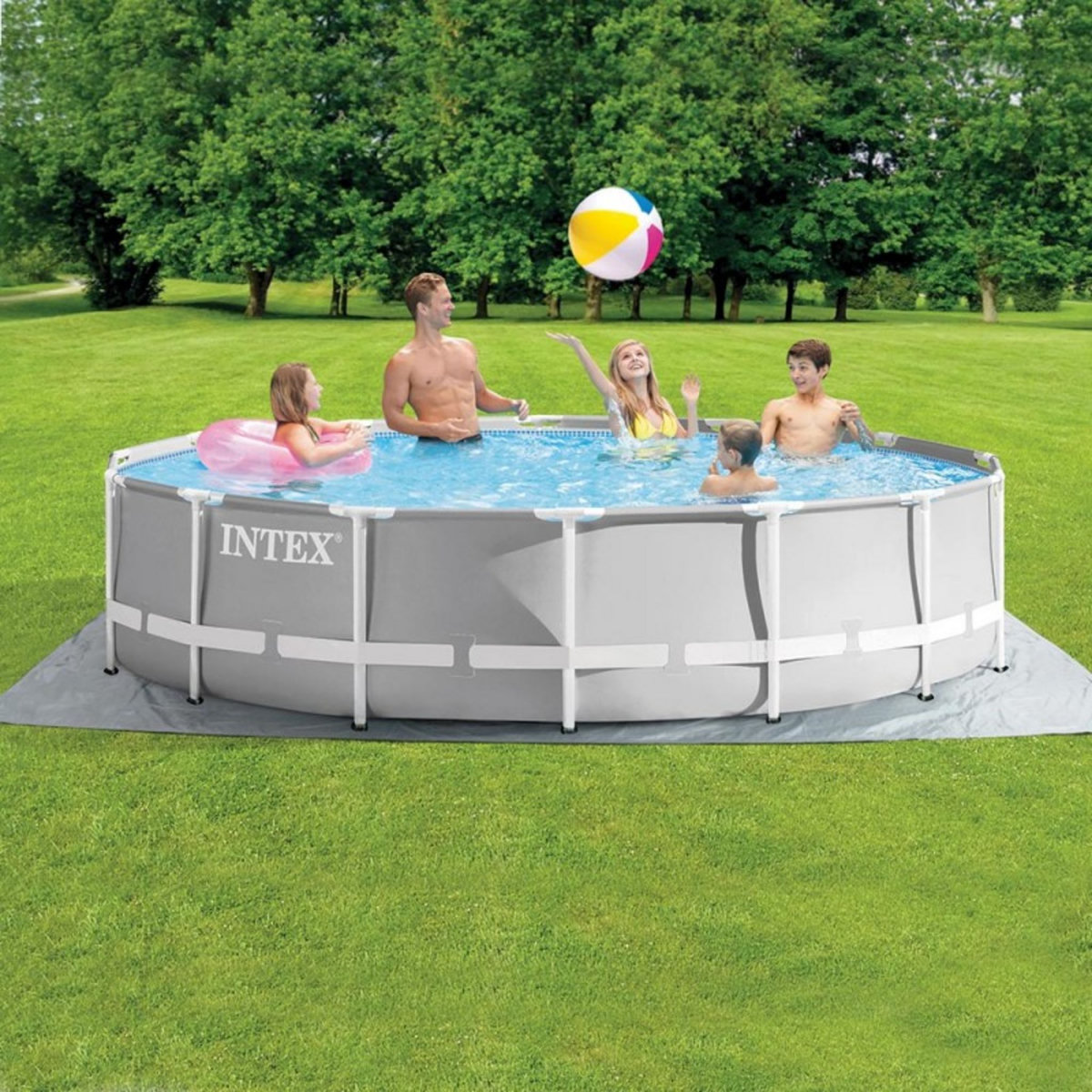 Intex Piscine tubulaire ronde - 427x107cm - PRISM