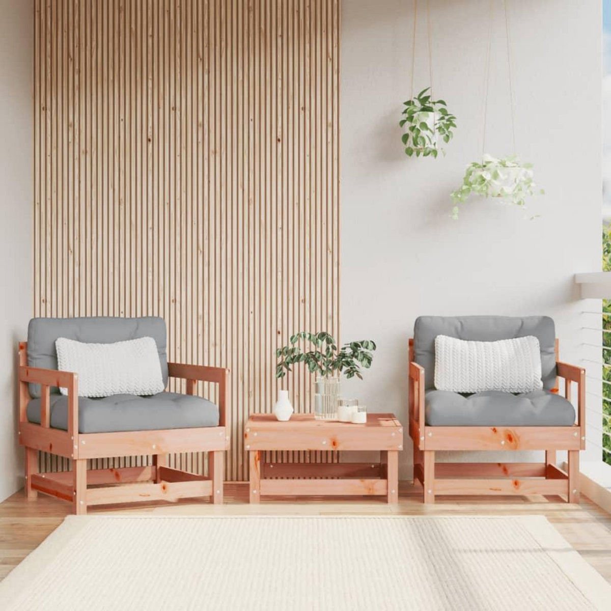 VIDAXL Chaises de jardin lot de 2 cm bois massif douglas