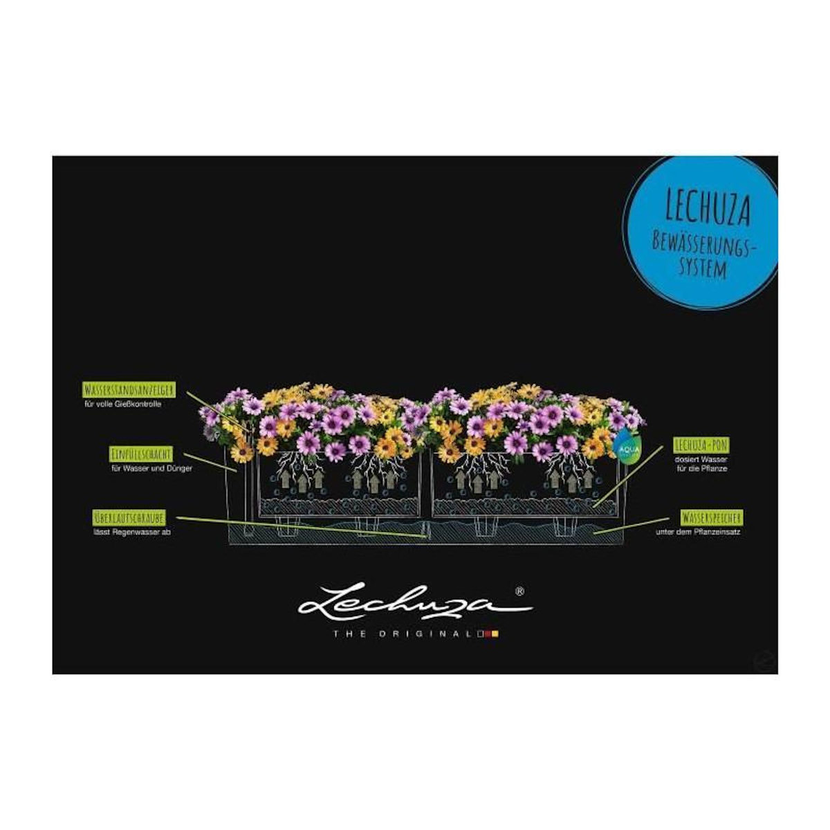 LECHUZA Pot de fleur LECHUZA Balconera Steel 80, gris perle satiné