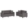 Voir la diapositive 2 : VIDAXL Ensemble de canapes 2 pcs avec coussins gris similicuir