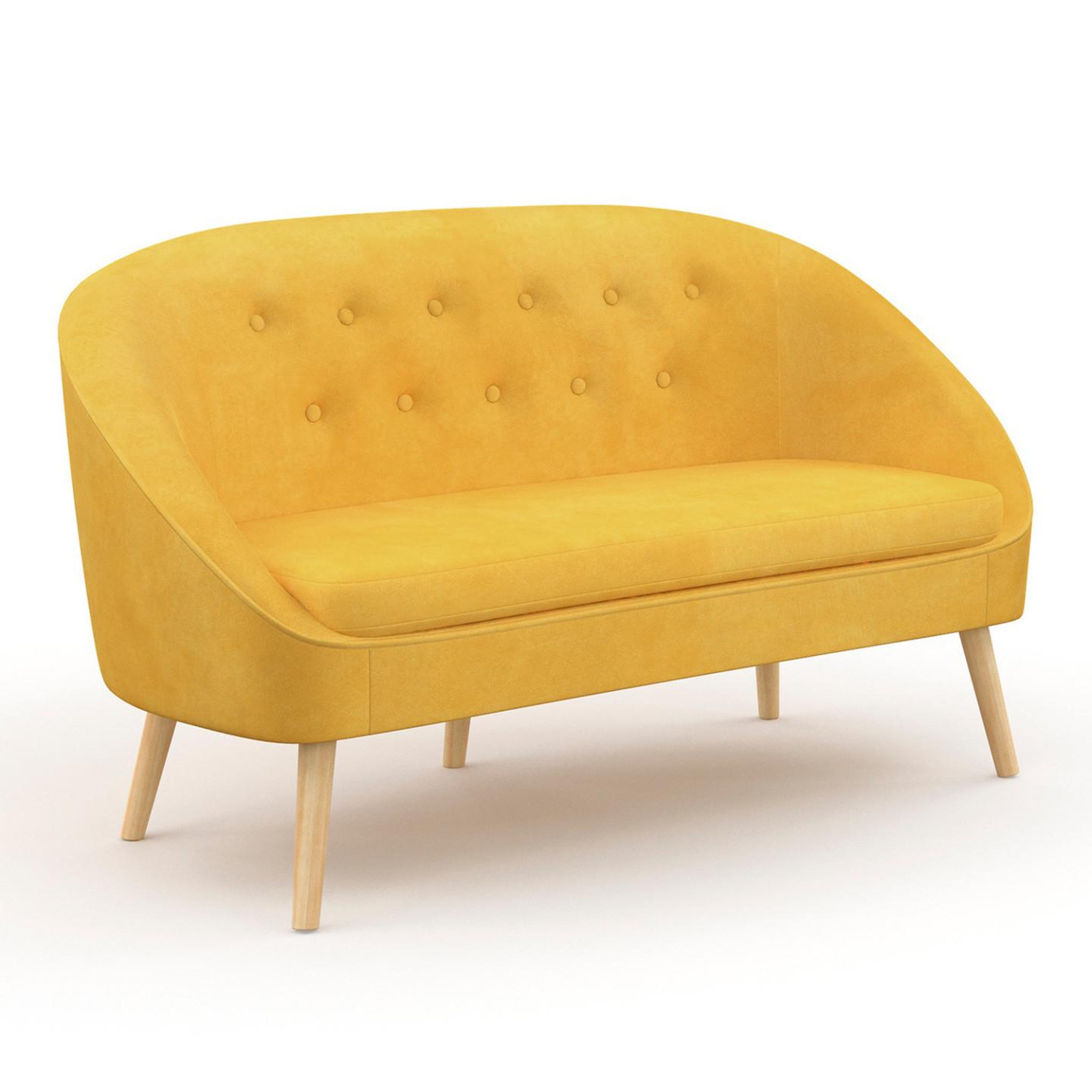 ID MARKET Canapé banquette sonia en velours jaune