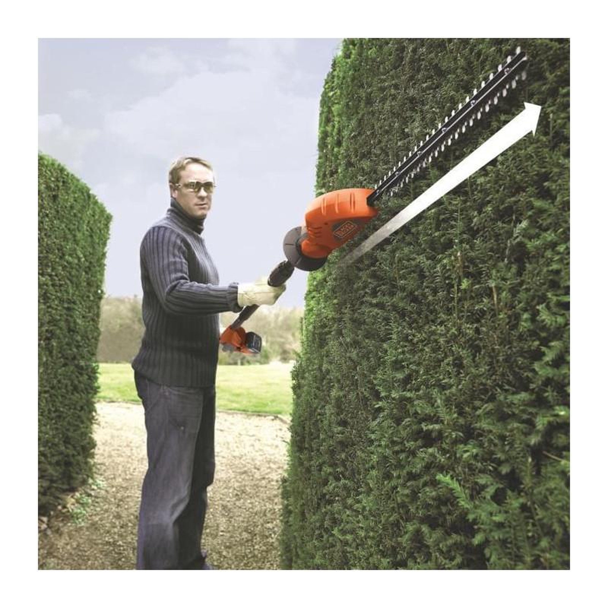 Voir la diapositive 3 : Black et Decker BLACK+DECKER Taille-Haie Longue Portée 43 cm 18V 2 Ah GTC1843L20-QW - Lames Affutées Au Diamant