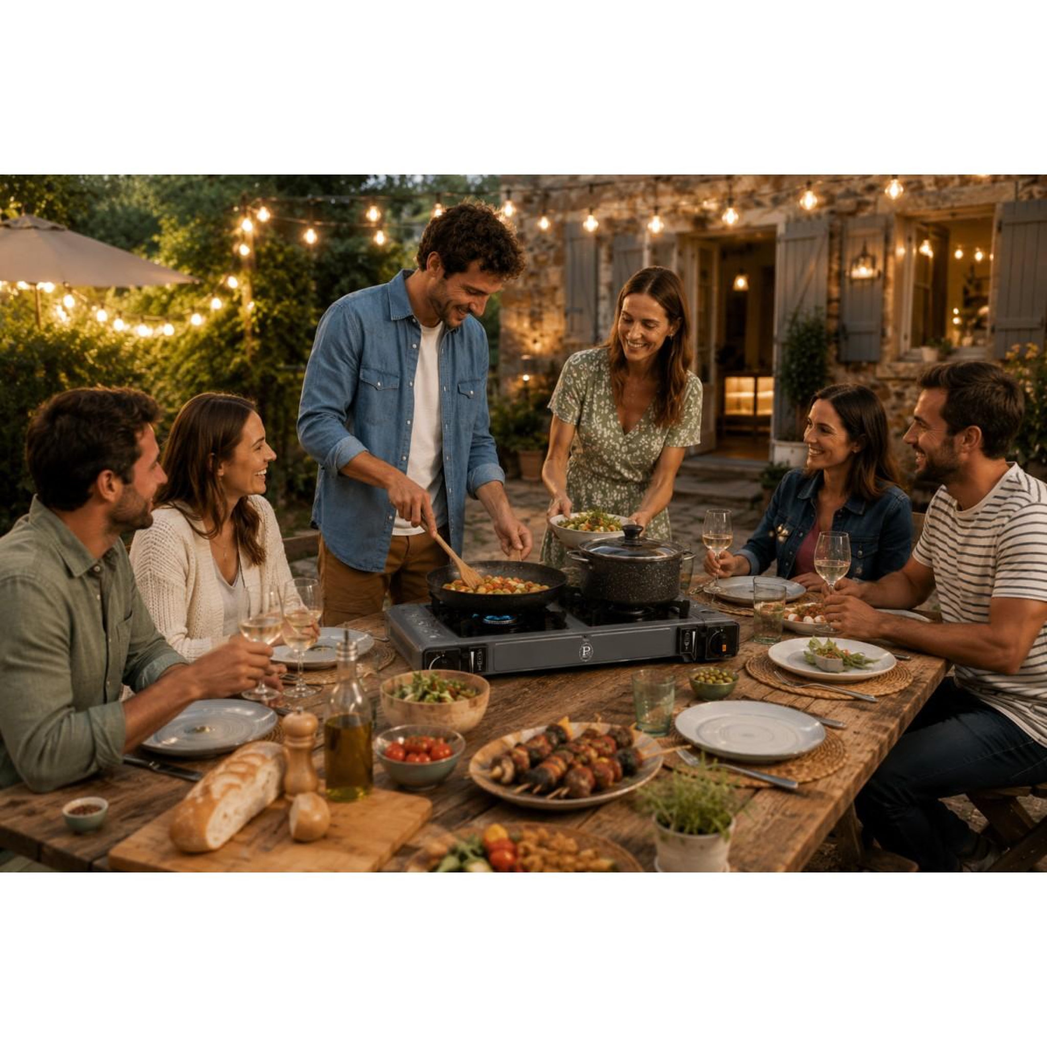 Voir la diapositive 5 : INTEC Réchaud à gaz 2 feux 3800w allumage piezo + 8 cartouches gaz butane - cuisinière à gaz portable camping cuisine extérieure intec