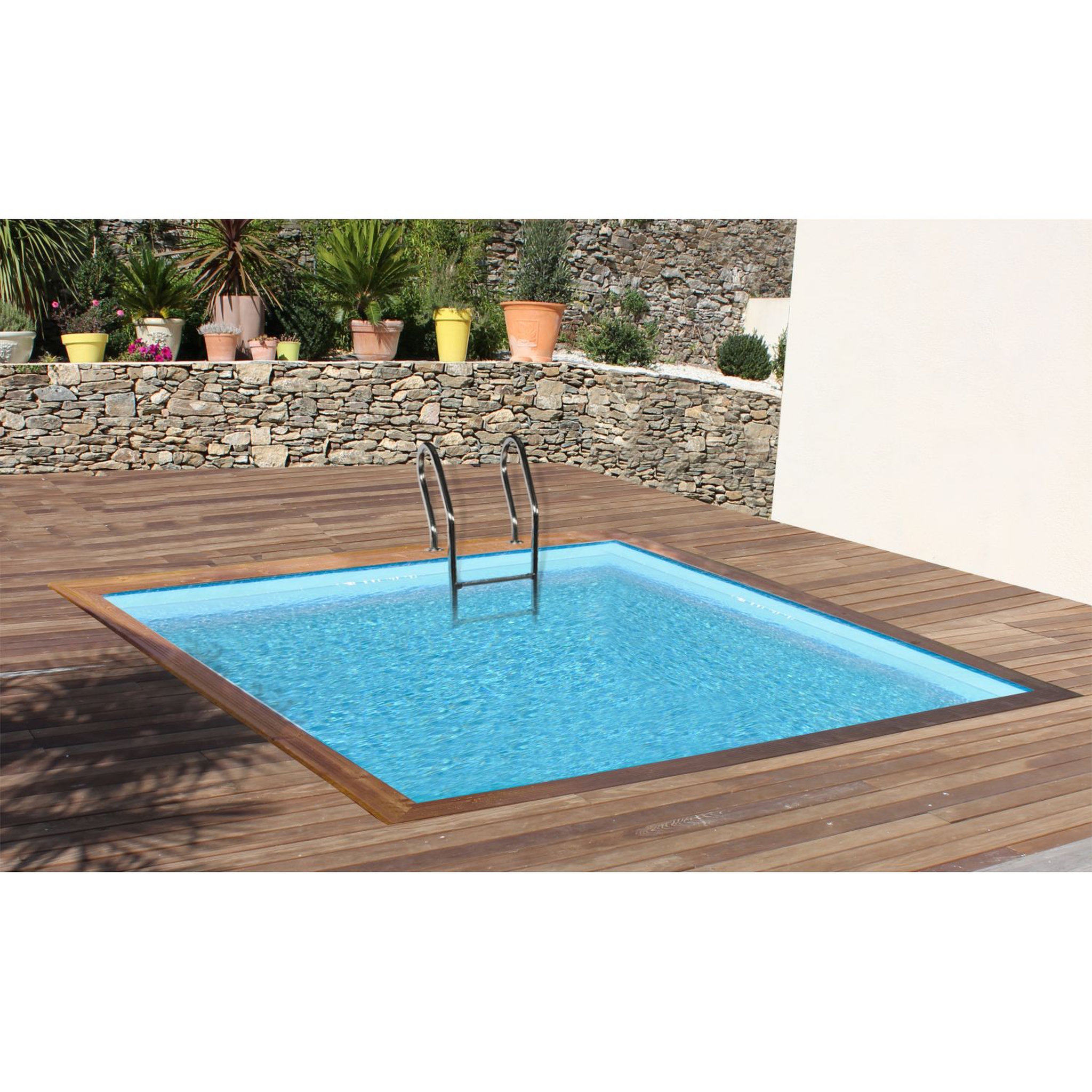 Voir la diapositive 3 : GRE Piscine hors sol bois carrée - 305x305x119cm - CARRA 3