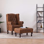 Voir la diapositive 1 : VIDAXL Fauteuil Chesterfield et repose pieds Marron Similicuir daim