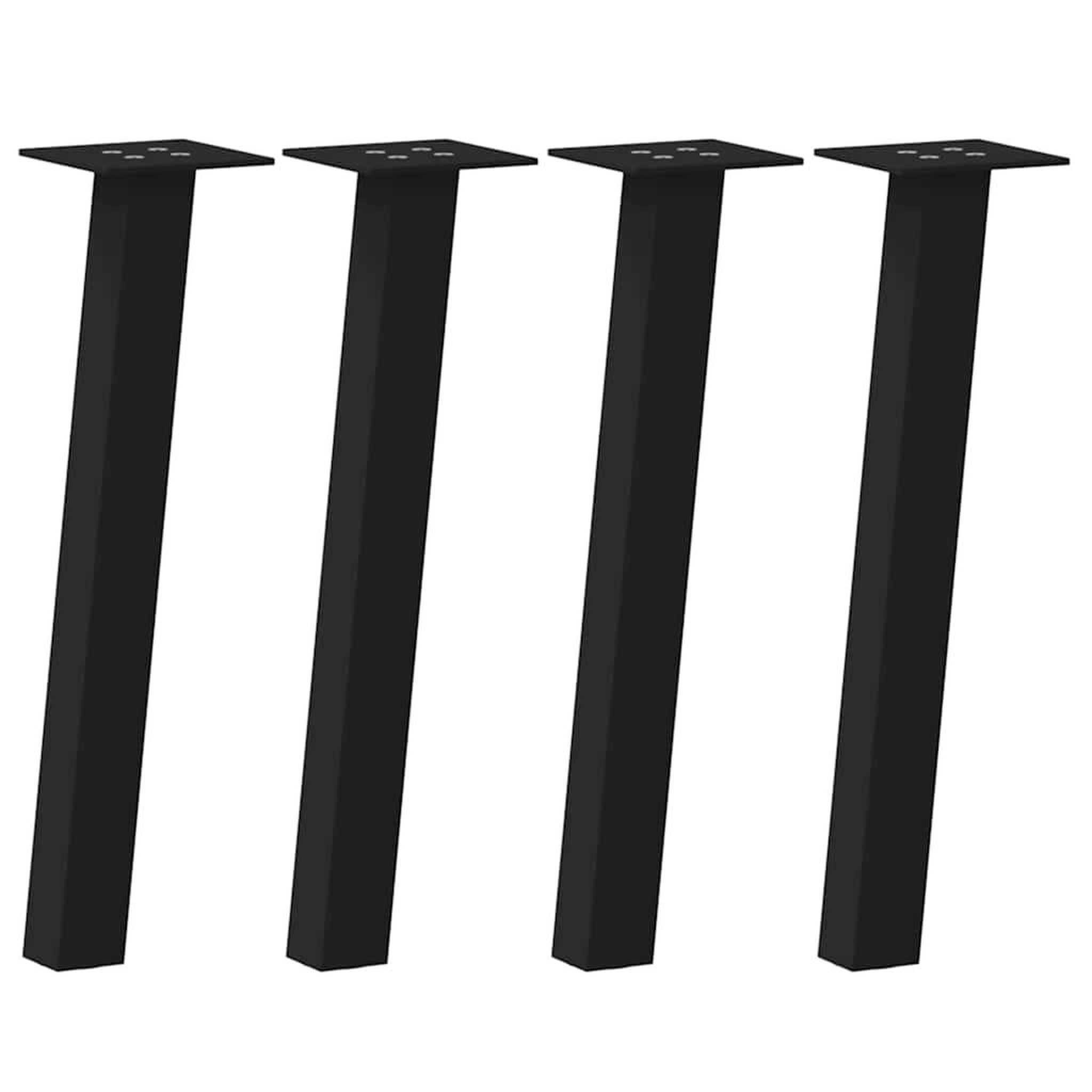 Voir la diapositive 2 : VIDAXL Pieds de table basse 4 pcs noir 42 cm acier