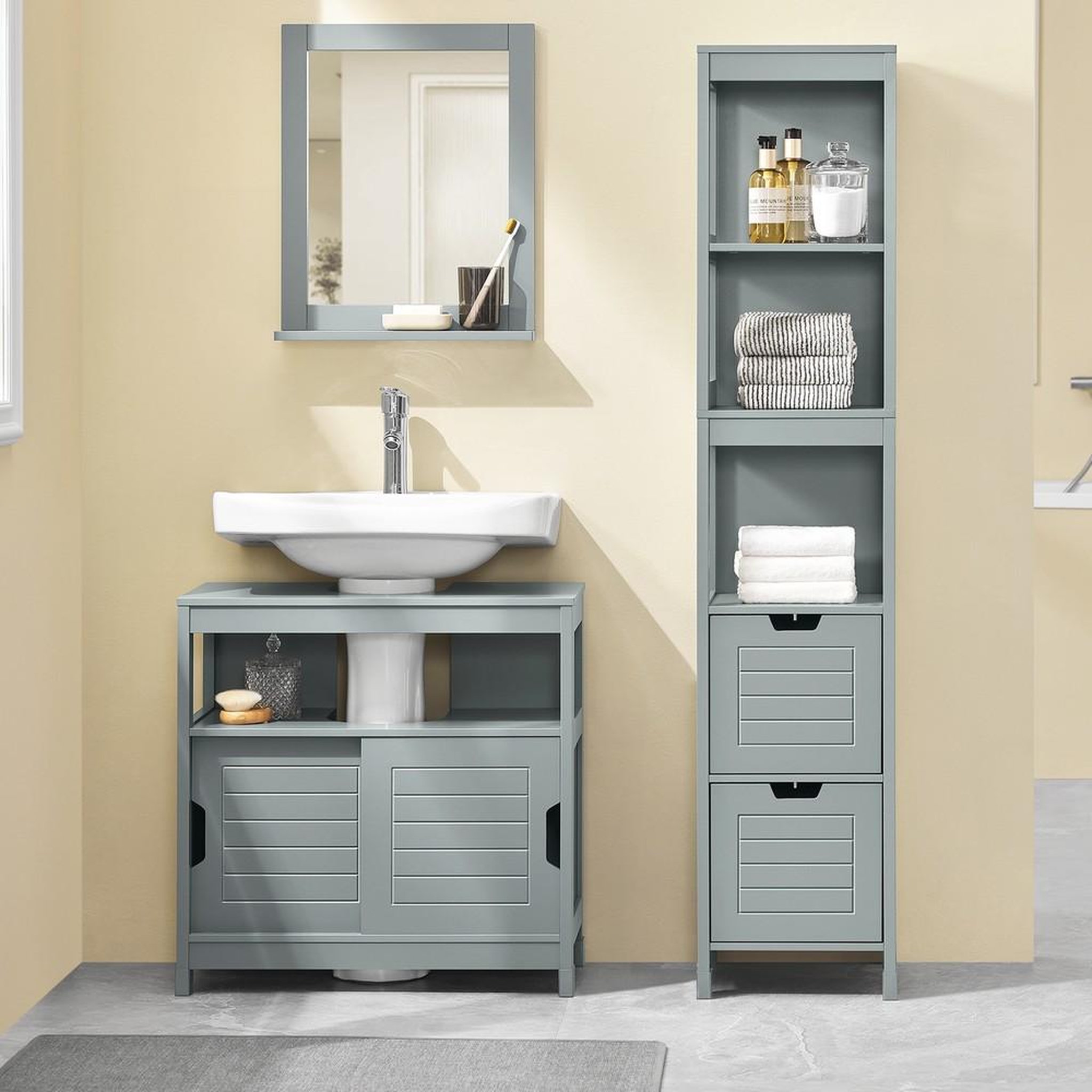 Voir la diapositive 5 : SOBUY SoBuy - Meuble Sous-vasque à deux portes - Moderne - FRG128-II