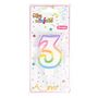 Voir la diapositive 2 : Paris Prix Bougie d'Anniversaire  Chiffre 3  7cm Multicolore