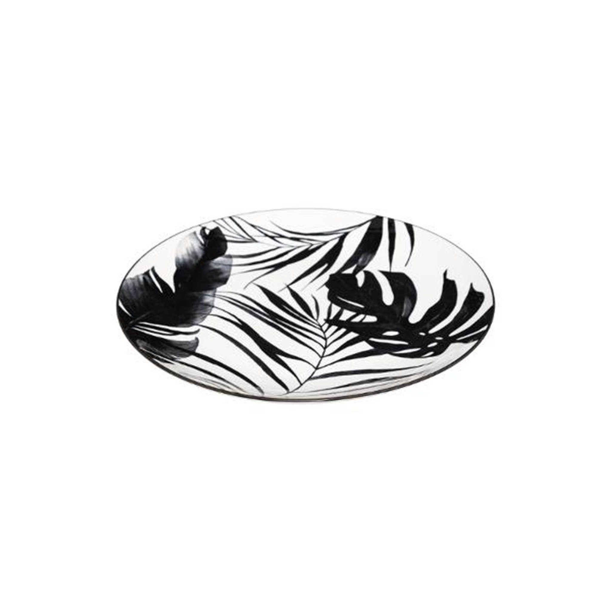 Voir la diapositive 2 : SECRET DE GOURMET Lot de 6 assiettes plates  palme  26cm noir