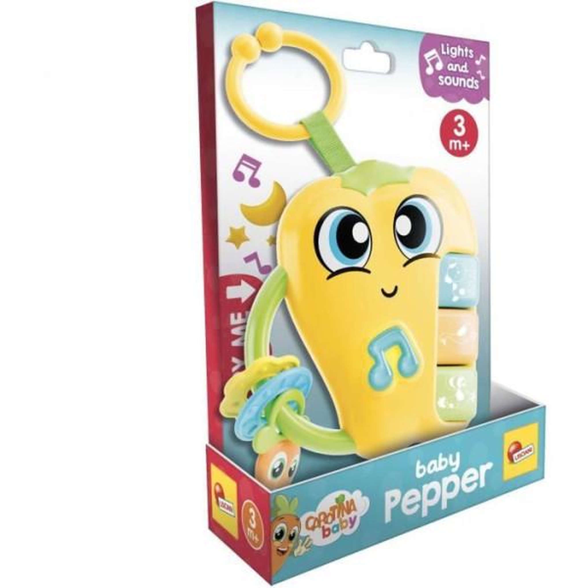 Voir la diapositive 2 : LISCIANI GIOCHI Pepper - Hochet électronique - CAROTINA BABY - Sons et mélodies joyeuses, Anneaux de dentition