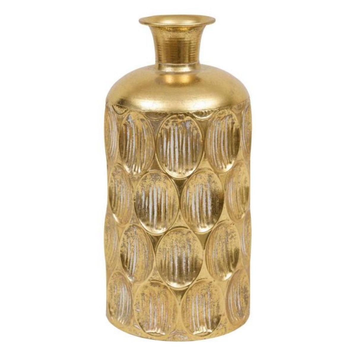 ATMOSPHERA Vase Strié en Métal  Belli  41cm Doré