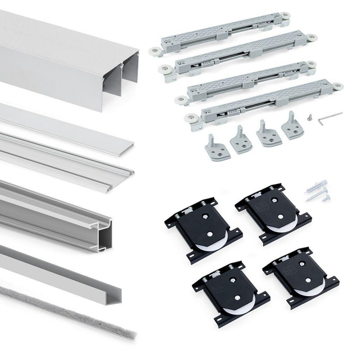 EMUCA SRL Système coulissant pour armoires à 2 portes - profils Sharp + fermeture amortie