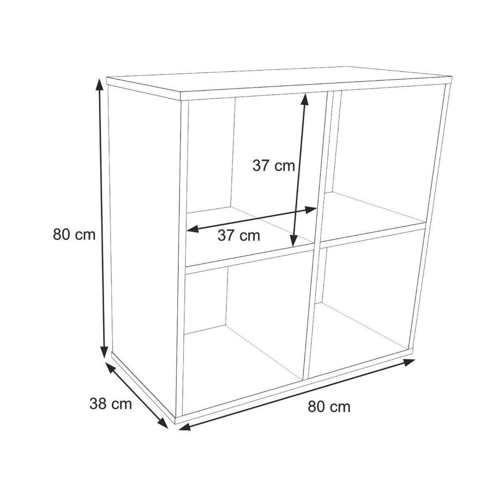 Voir la diapositive 2 : KOBI Rangement cubes Loni 2x2 blanc