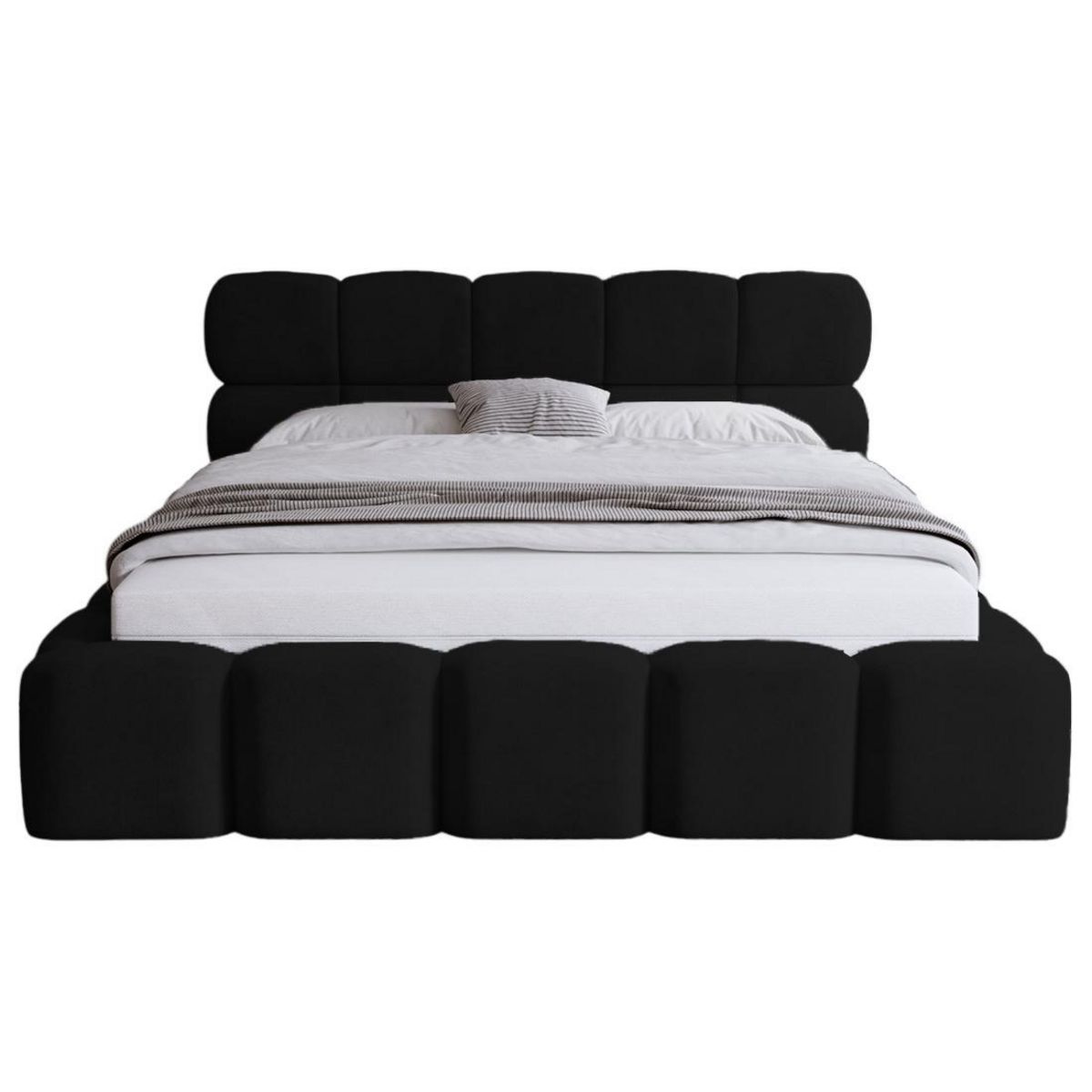 BEST MOBILIER Mariposa - lit coffre - 180x200 cm - sommier inclus - en velours