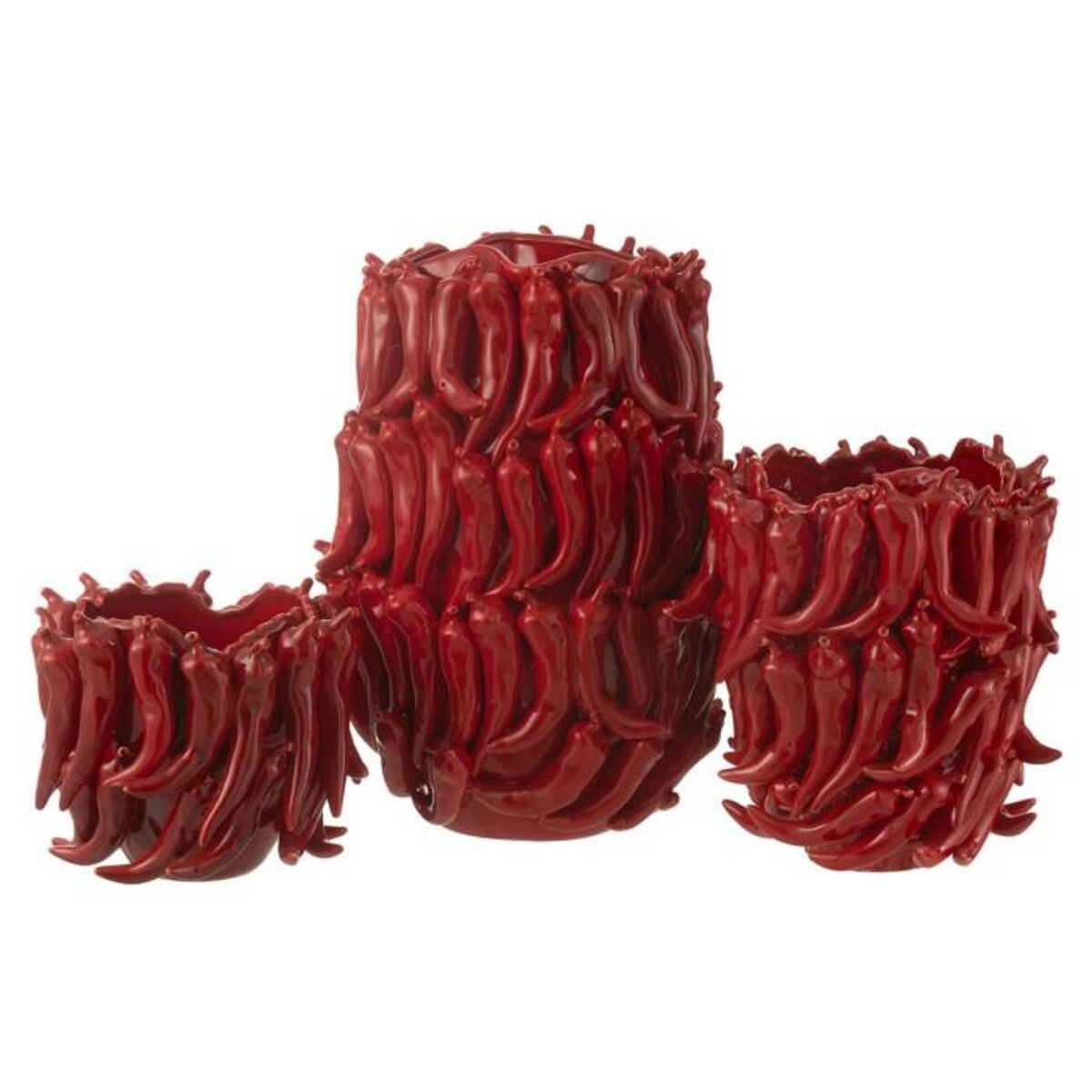 Paris Prix Vase Déco en Argile  Piments  45cm Rouge