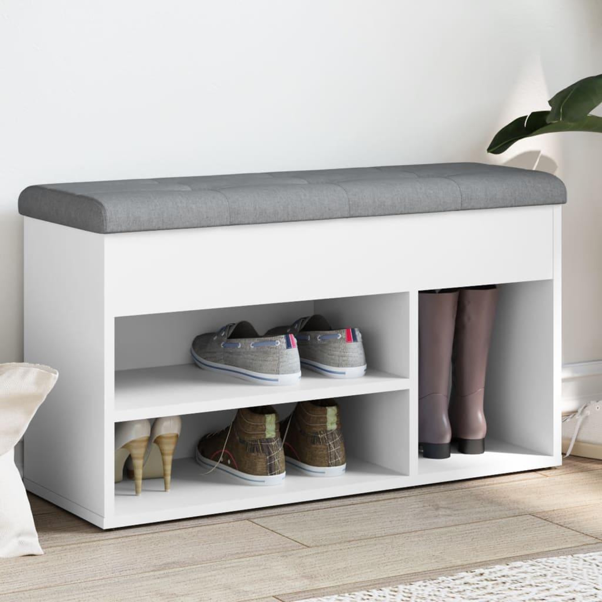 VIDAXL Banc a chaussures blanc 82x32x45,5 cm bois d'ingenierie