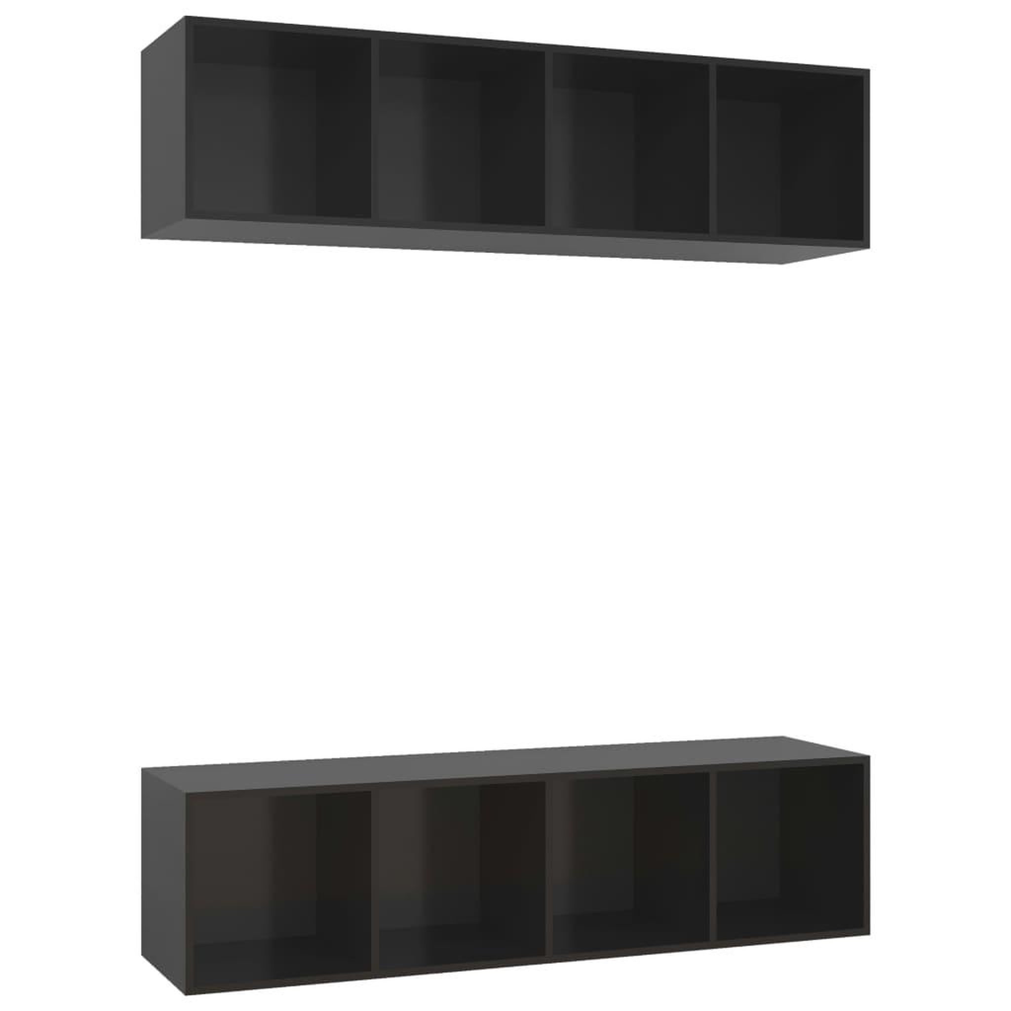 Voir la diapositive 2 : VIDAXL Meubles TV muraux 2 pcs Noir brillant Bois d'ingenierie