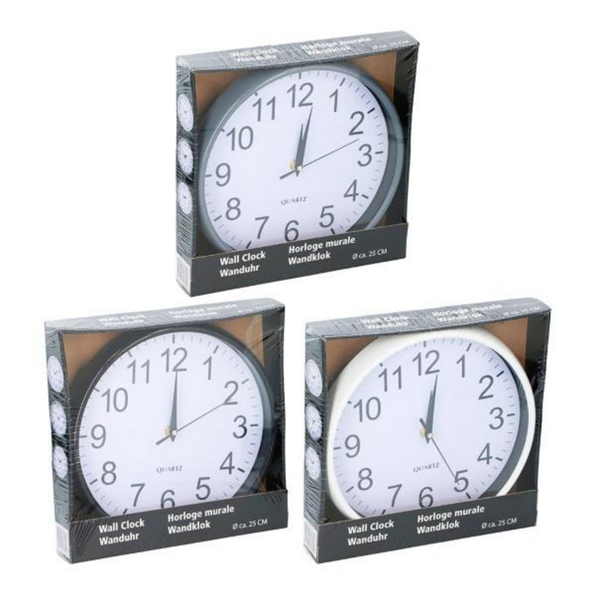 AAAAA Horloge Murale Ø 25 x 3 cm Multicouleur polypropylène
